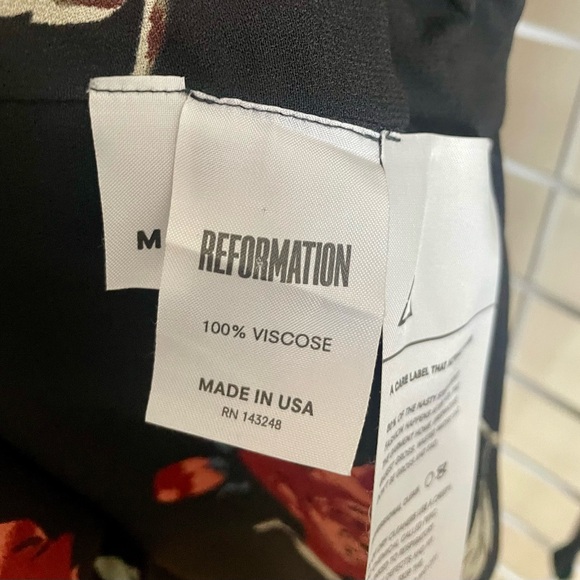 Reformation Dark Floral Wrap Dress - Picture 8 of 9